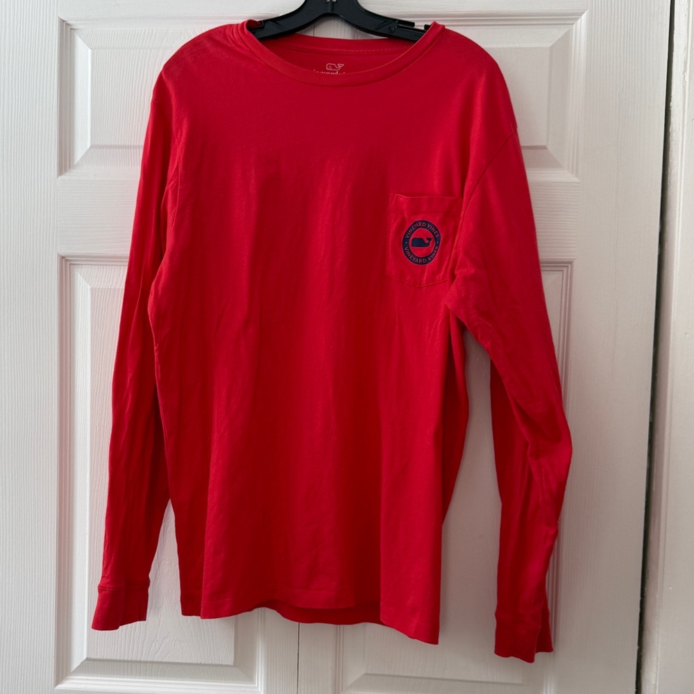 Vineyard Vines Long-Sleeve Pocket Tee - Red